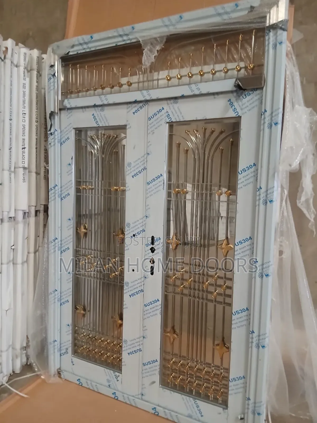 5ft By 8ft Extra Height Gold Glass Entrance Door