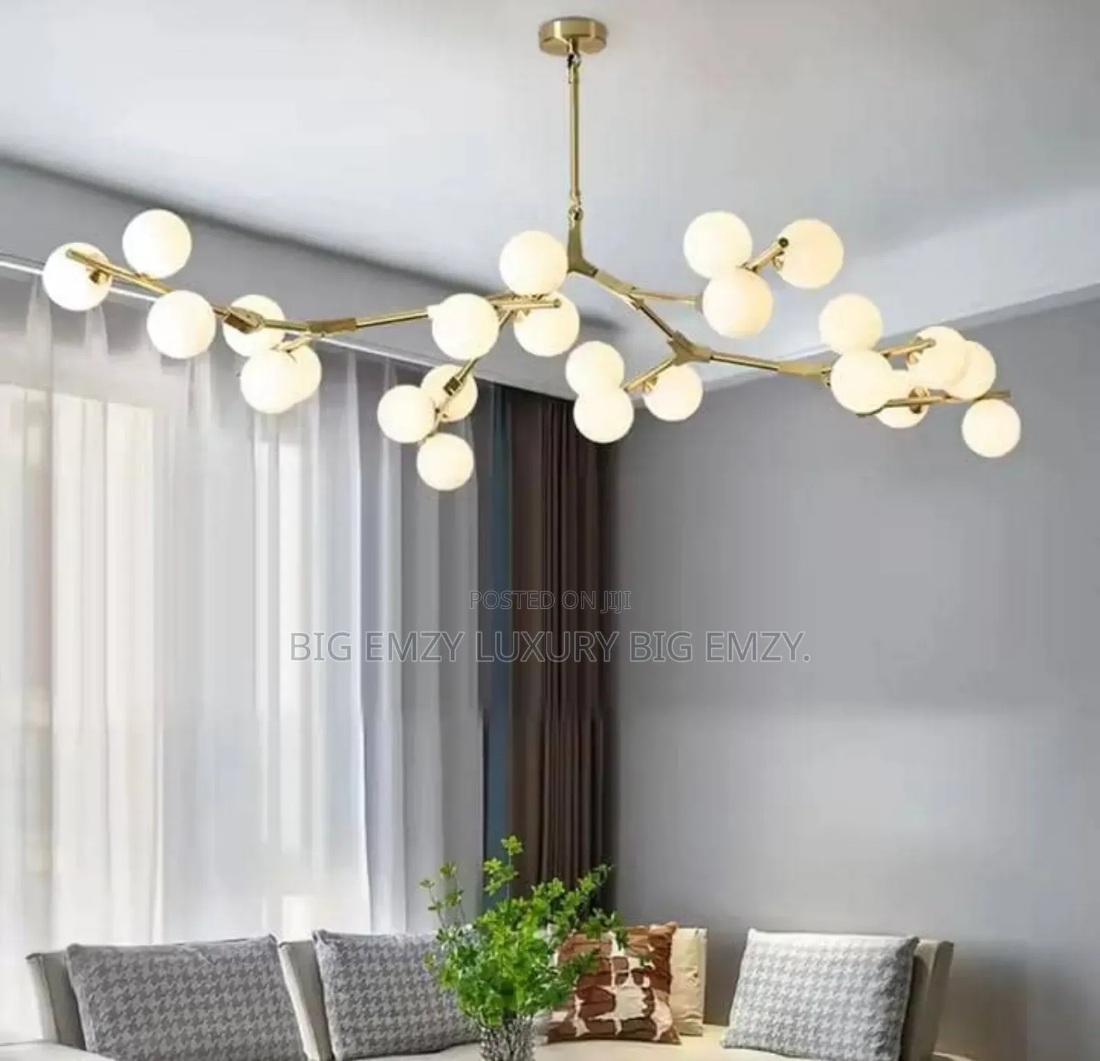 HDC 11 Head Smokey Grey Glass Chandelier.