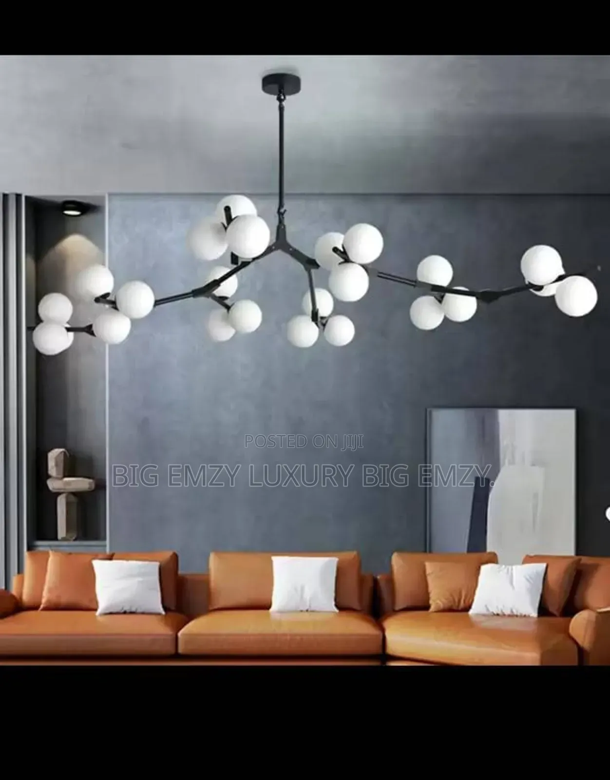 HDC 11 Head Smokey Grey Glass Chandelier.