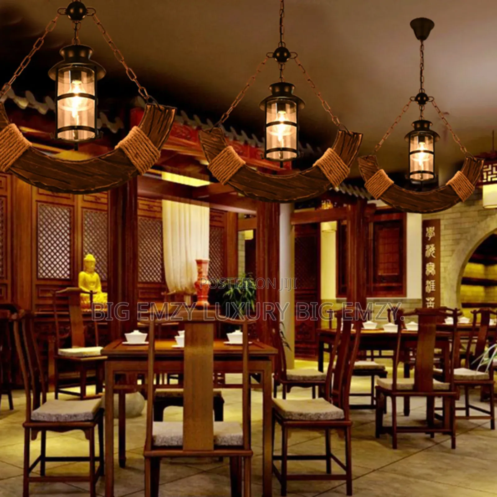 Metal Lantern and Kettle Woven Dining Pendant Lights