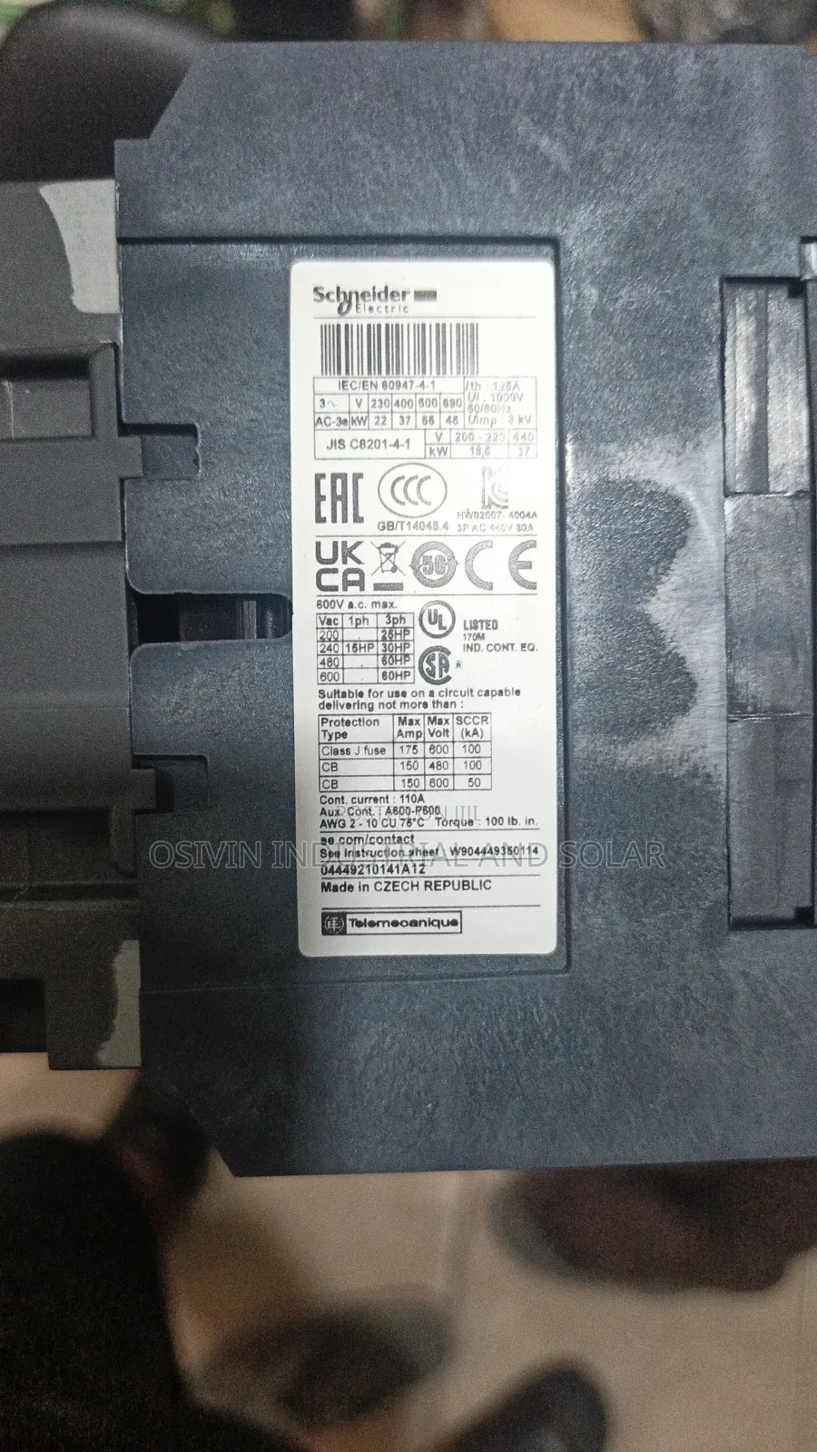 Schneider Original D95 Contactor 125a