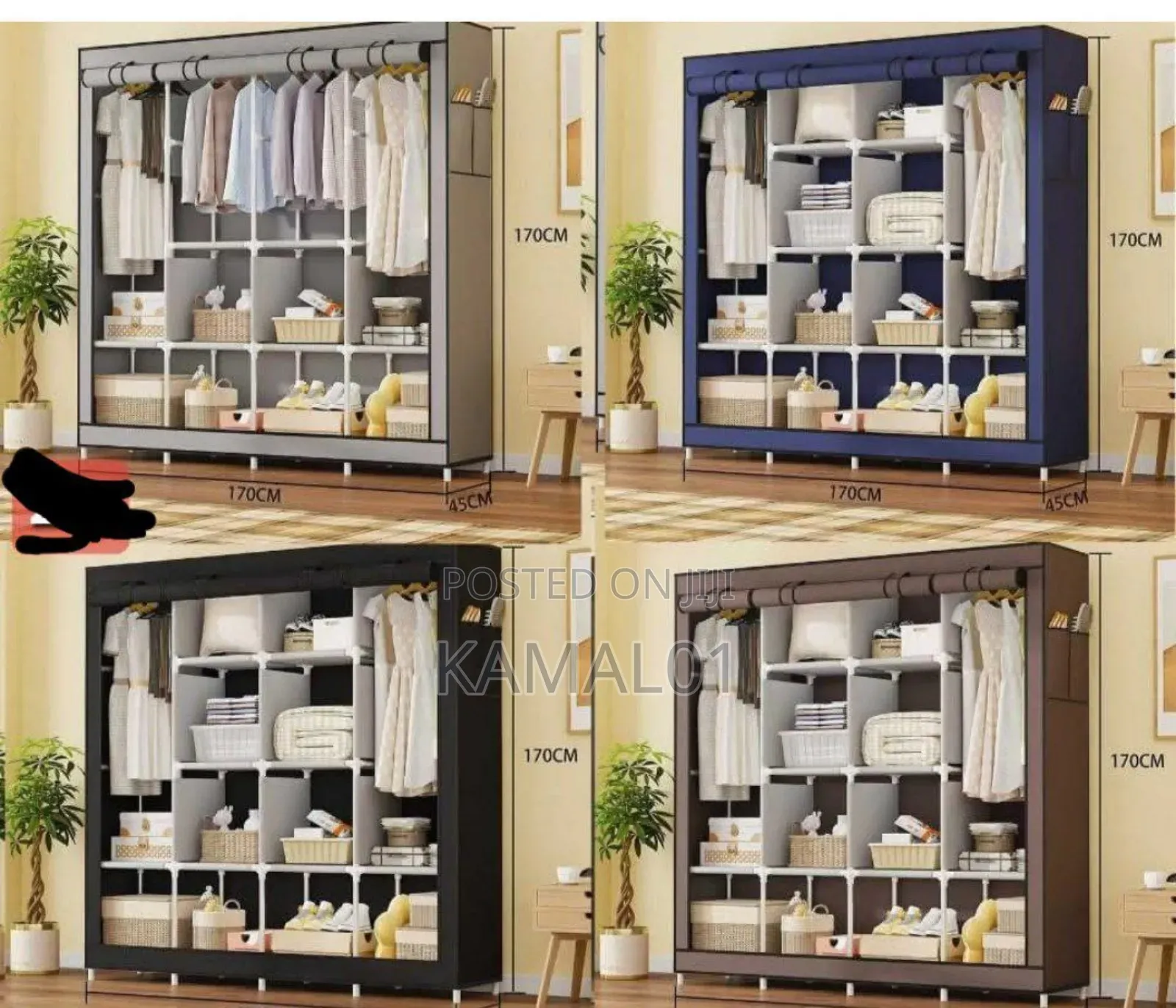 4 Partition Wardrobe Closet Clothes Organizer