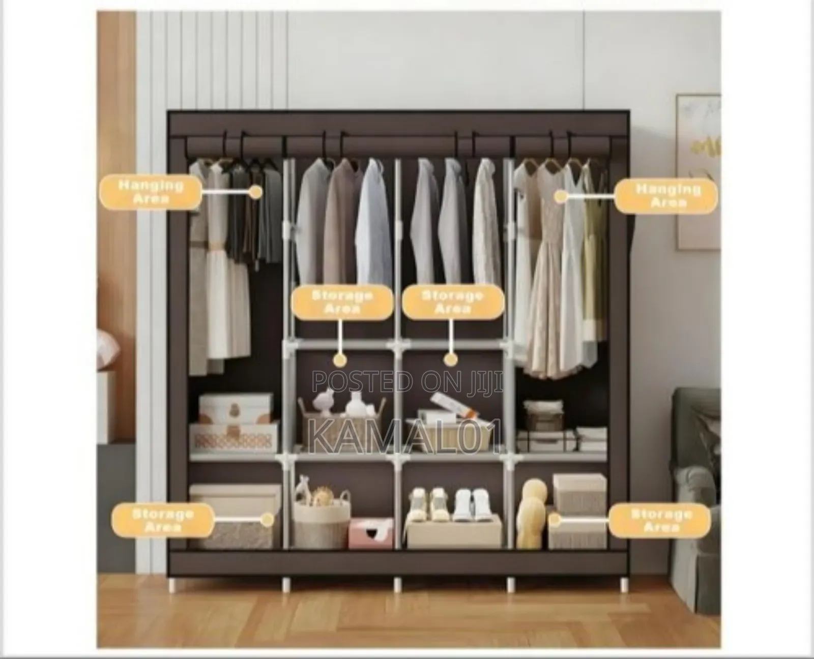 4 Partition Wardrobe Closet Clothes Organizer