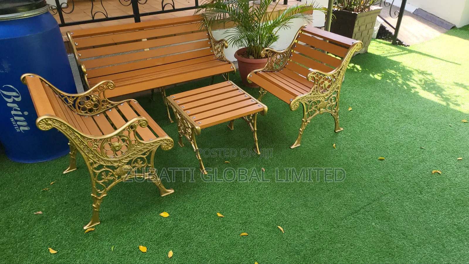 Set Of Outdoor Garden Chair With Foreign Outdooor Umbrella