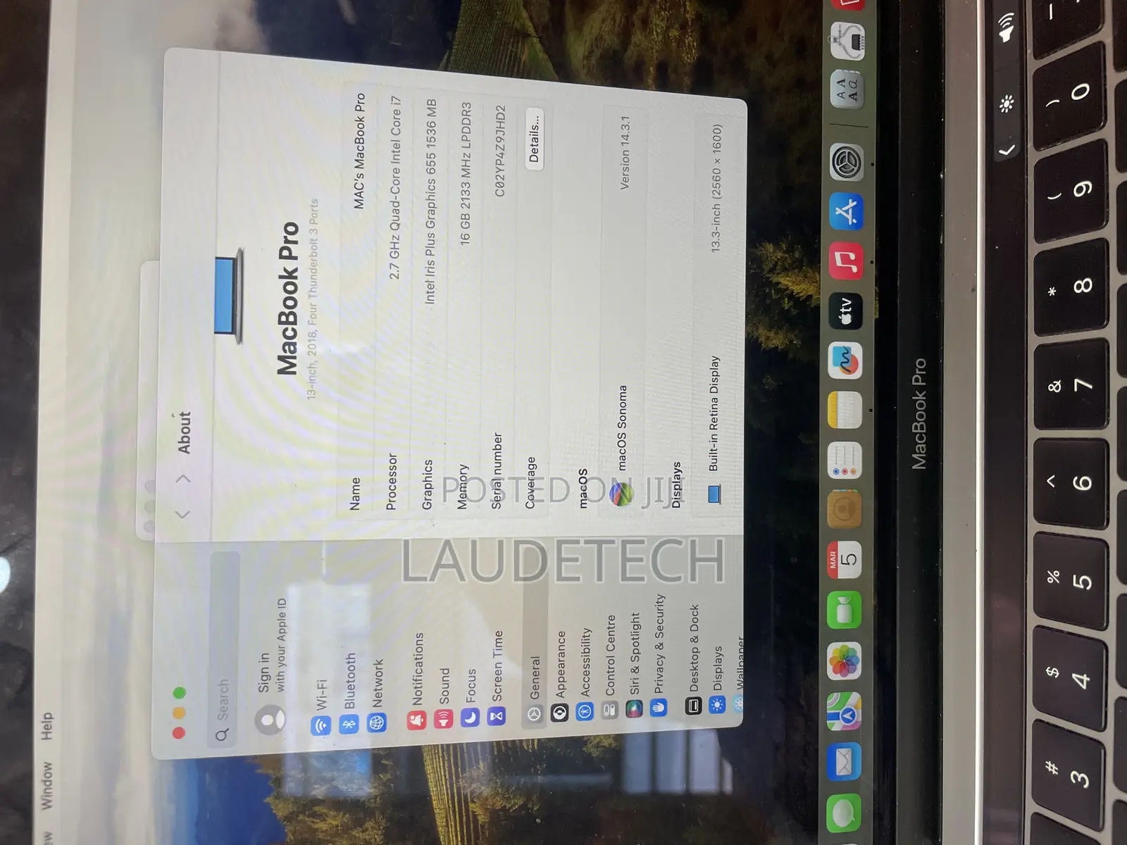 Laptop Apple MacBook Pro 2018 16GB Intel Core I7 SSD 512GB