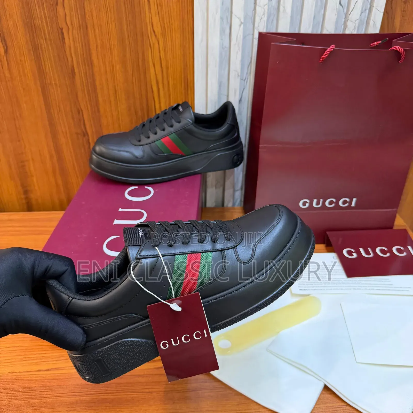 Original Luxury Men's Sneakers Gucci Well Banded Package