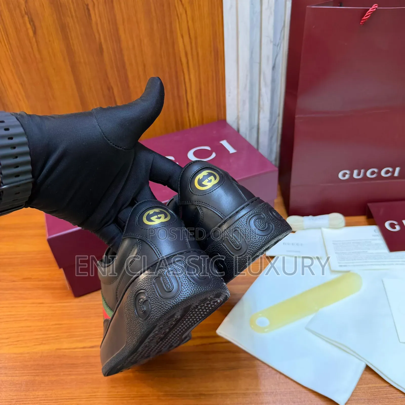 Original Luxury Men's Sneakers Gucci Well Banded Package