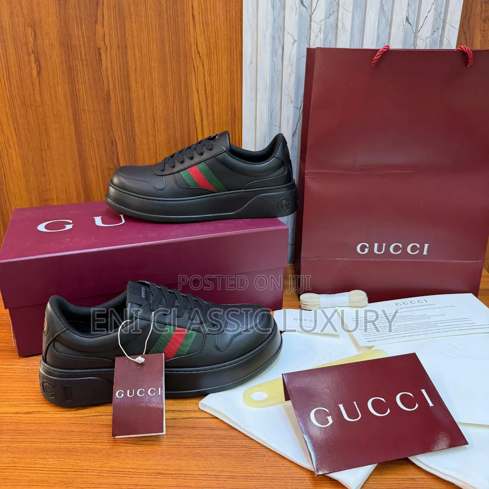 Original Luxury Men's Sneakers Gucci Well Banded Package