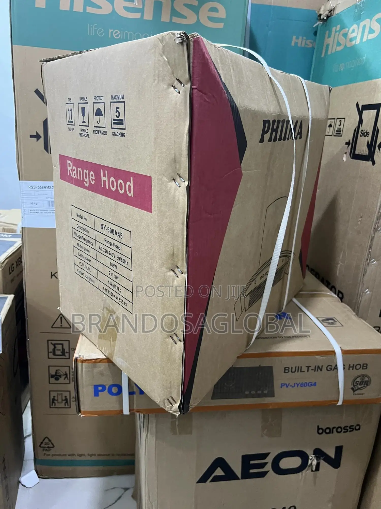Phiima 60cm Cooker Hood Ny-600a45 Ideal for Gas and Electric Cookers
