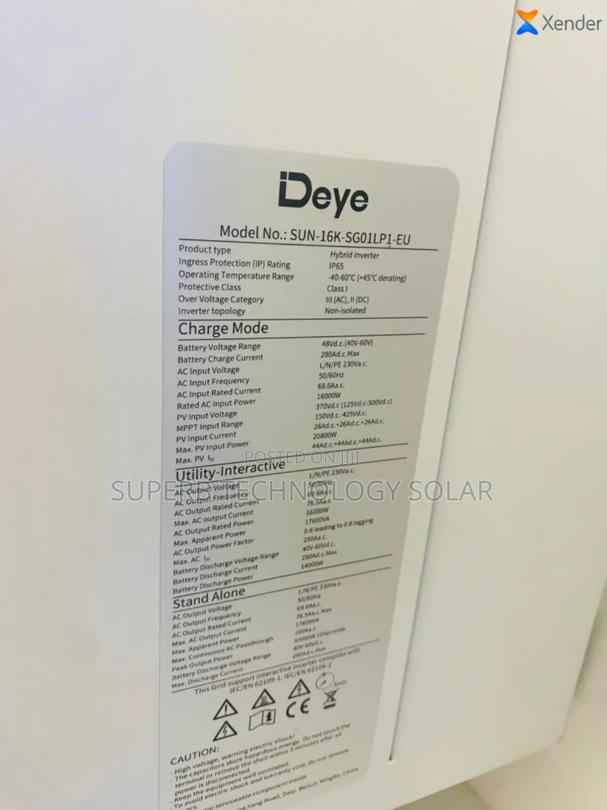 16kw 48v Deye Hybrid Inverter With 5yrs Warranty
