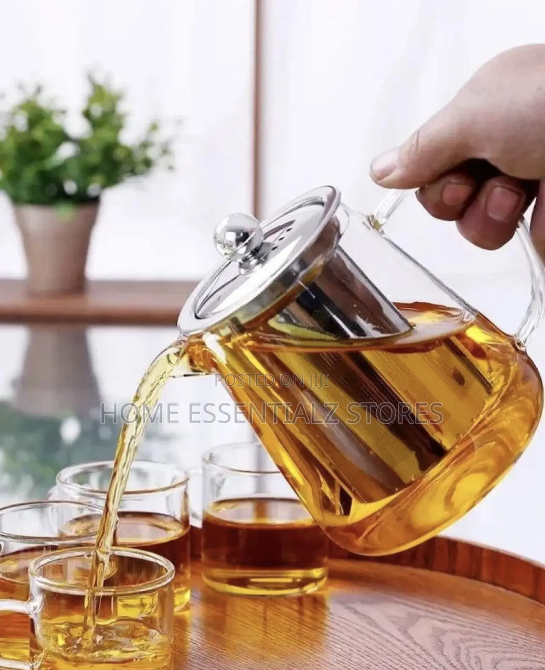 Heat Resistant Glass Kettle Teapot With Filter and 4 Cups