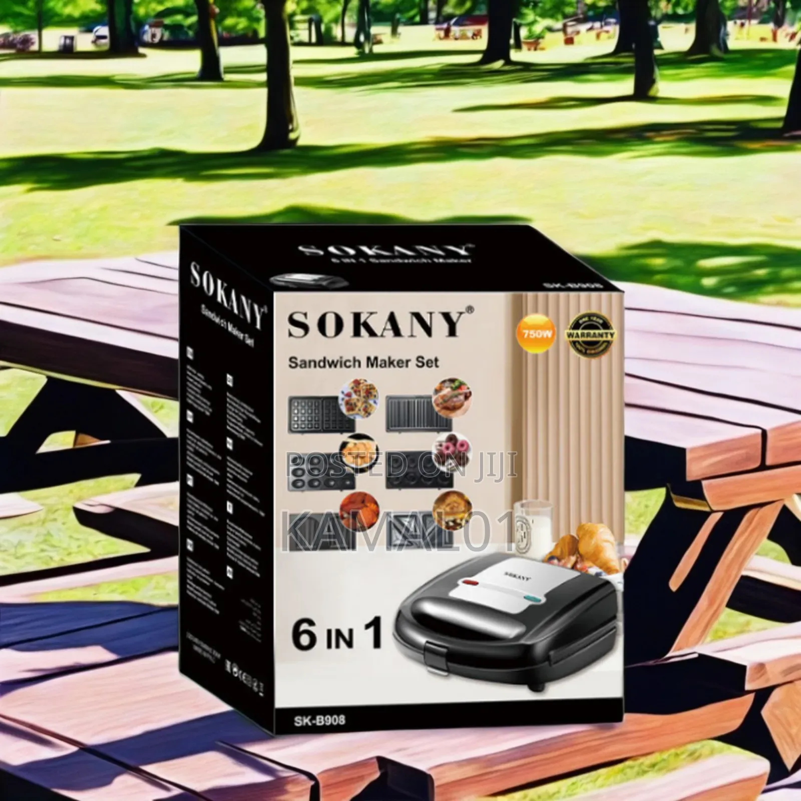 Sokany 6-in-1 Waffle Maker, Grill, Toaster, Sandwich Maker