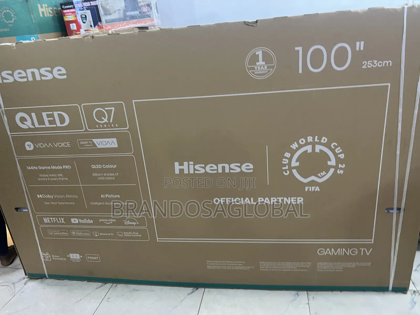 Hisense Tv Qled 100 Inch Q7q Smart 144hz VRR Qled Gaming Tv