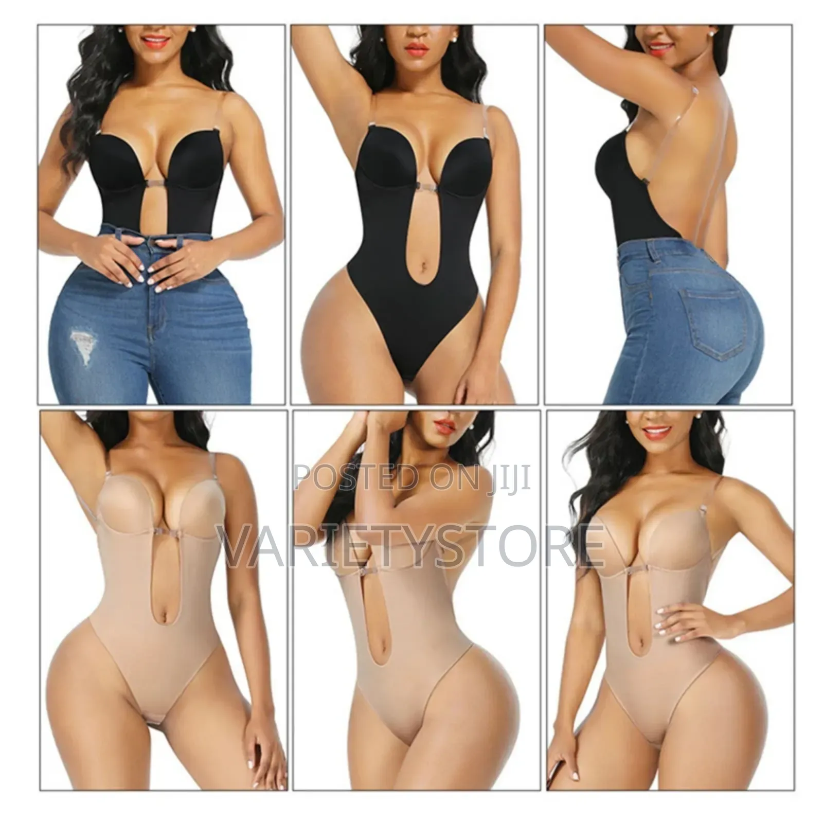 Sexy Women Bodysuit U Plunge Backless Body Shaper