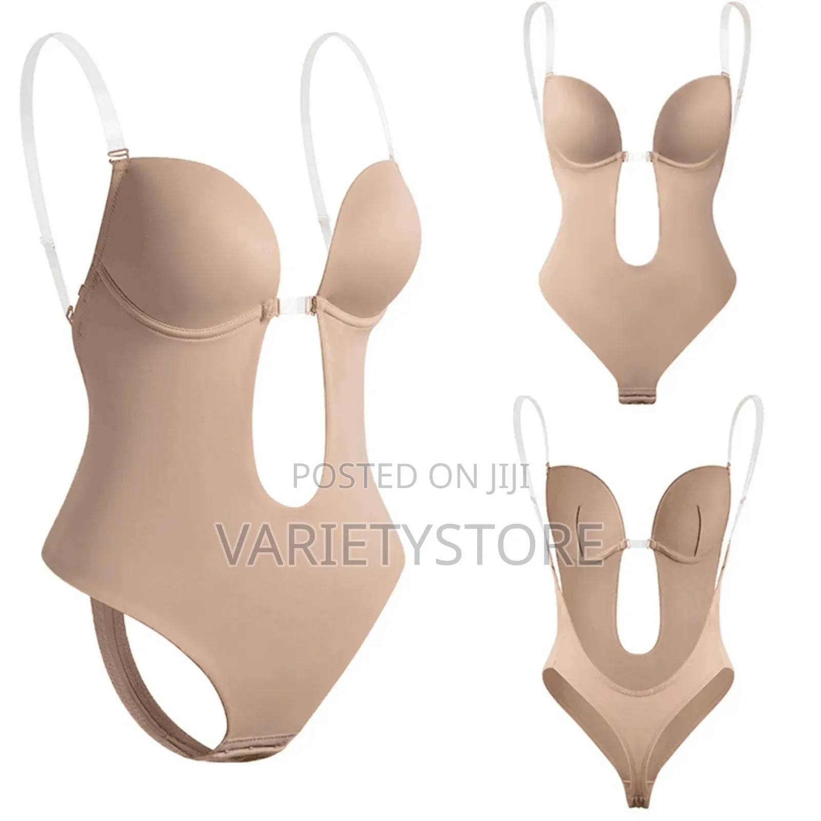 Sexy Women Bodysuit U Plunge Backless Body Shaper