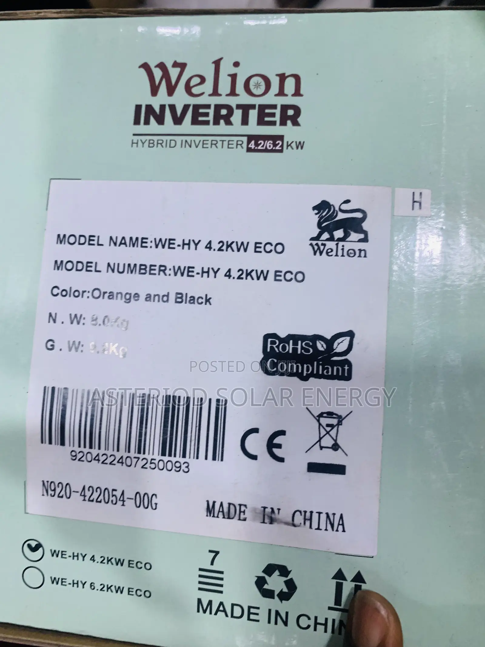 4.2kva 24v Welion Hybrid Solar Inverter