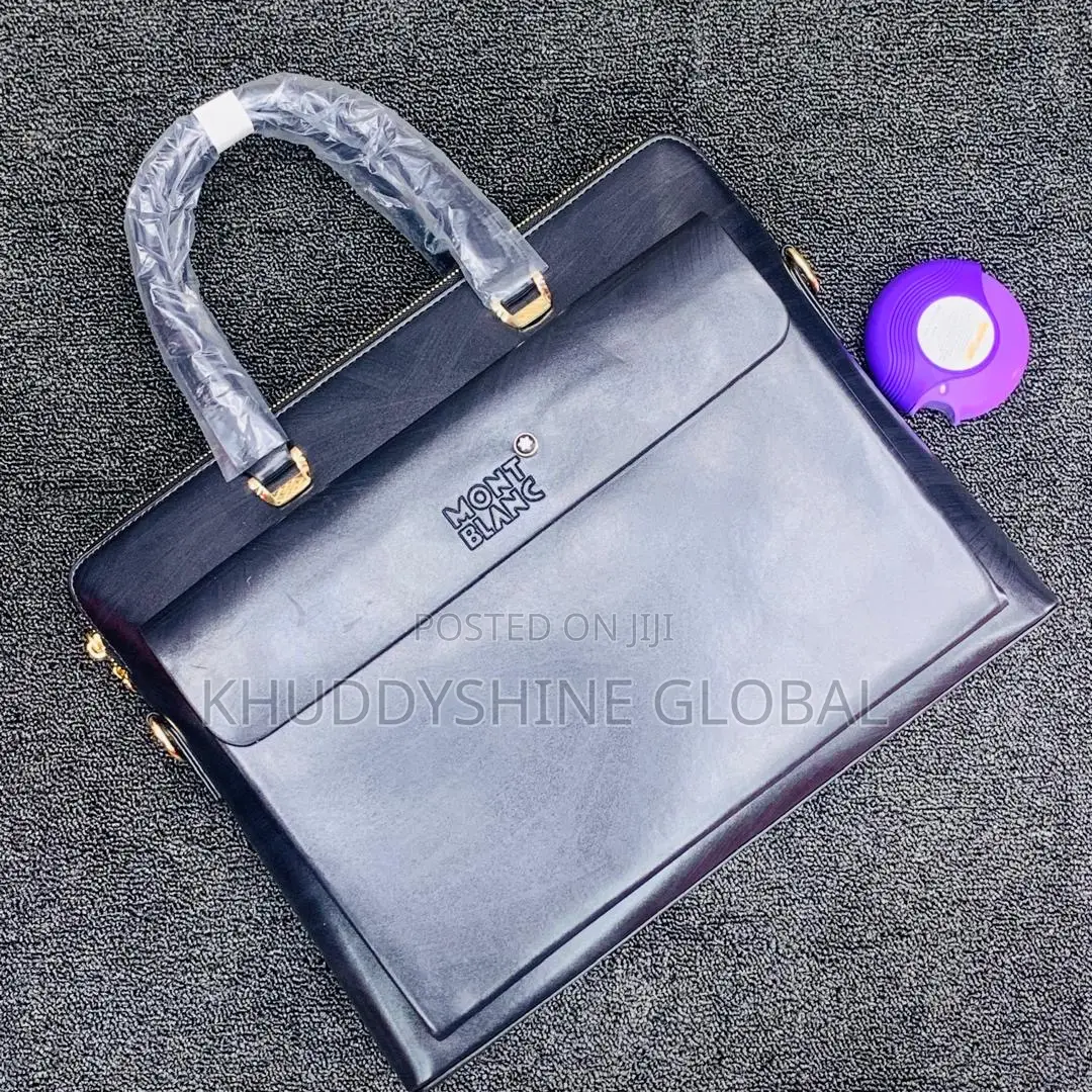 Black Crocodile-embossed Leather Laptop Briefcase Or Handbag