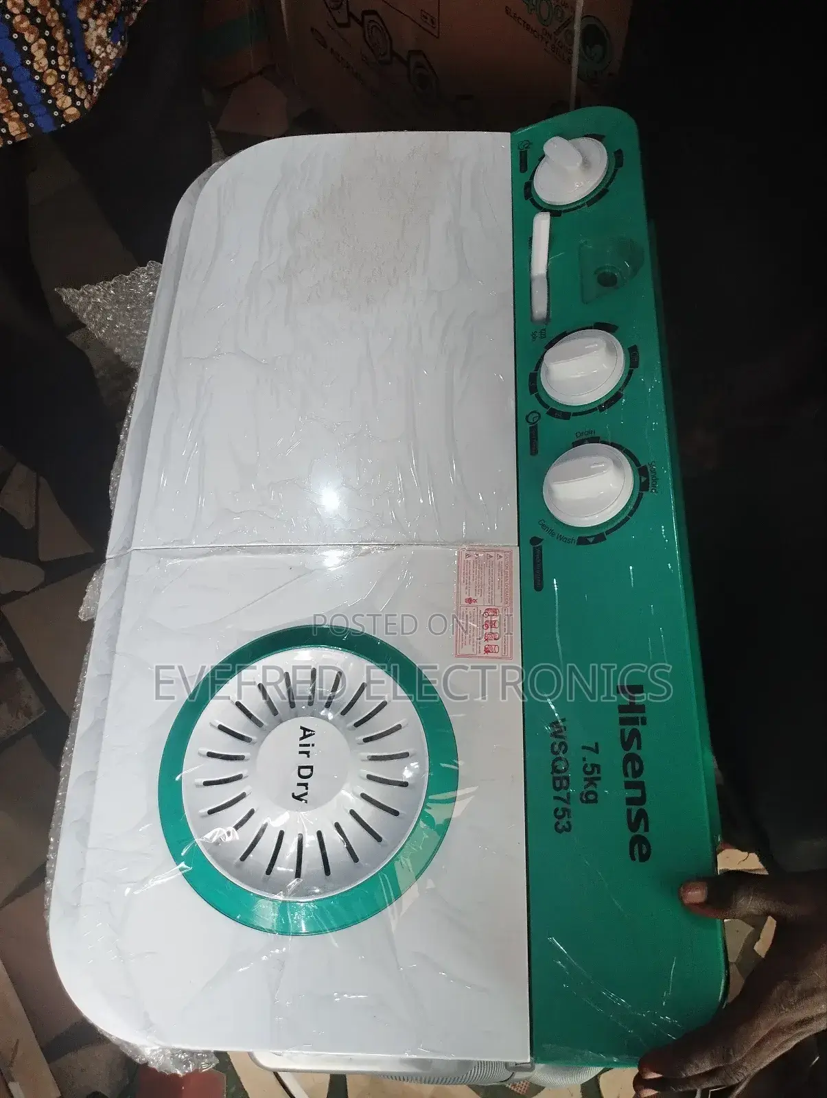 Hisense 7.5kg Twin Tub Washing Machine With Spinning