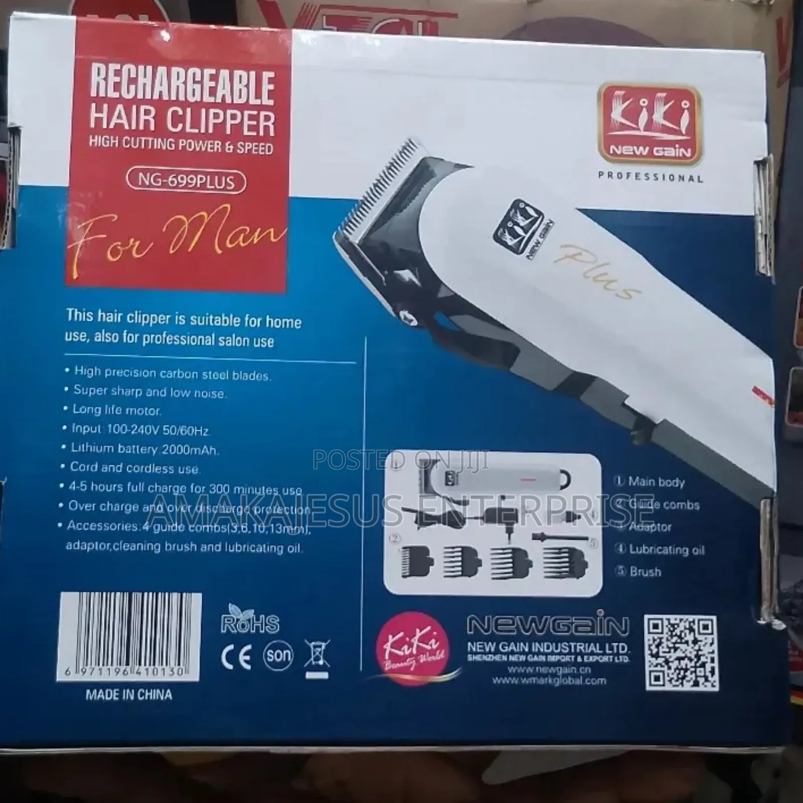 Kiki New Gain Rechargeable Cord/Cordless Hair Clipper Trimmer