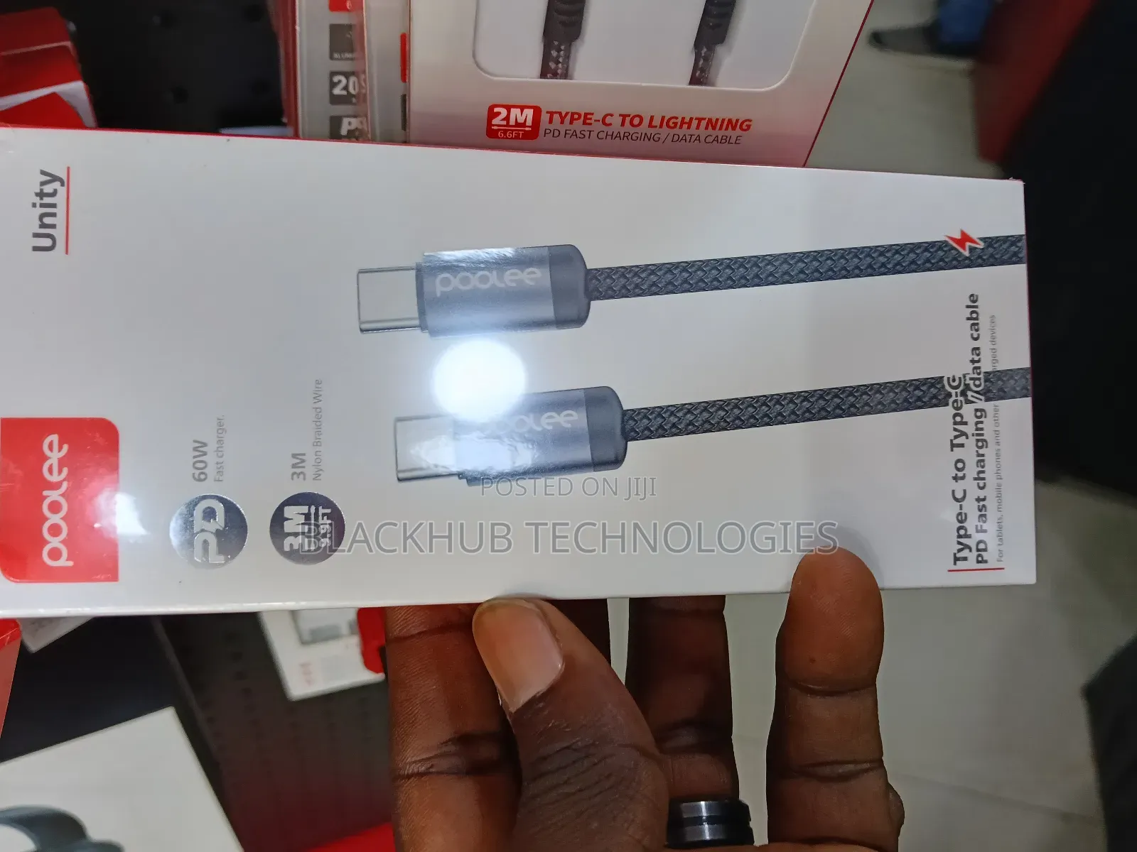 Poolee Type-C to Type-C Pd 60w 3 Meters Braided Cable