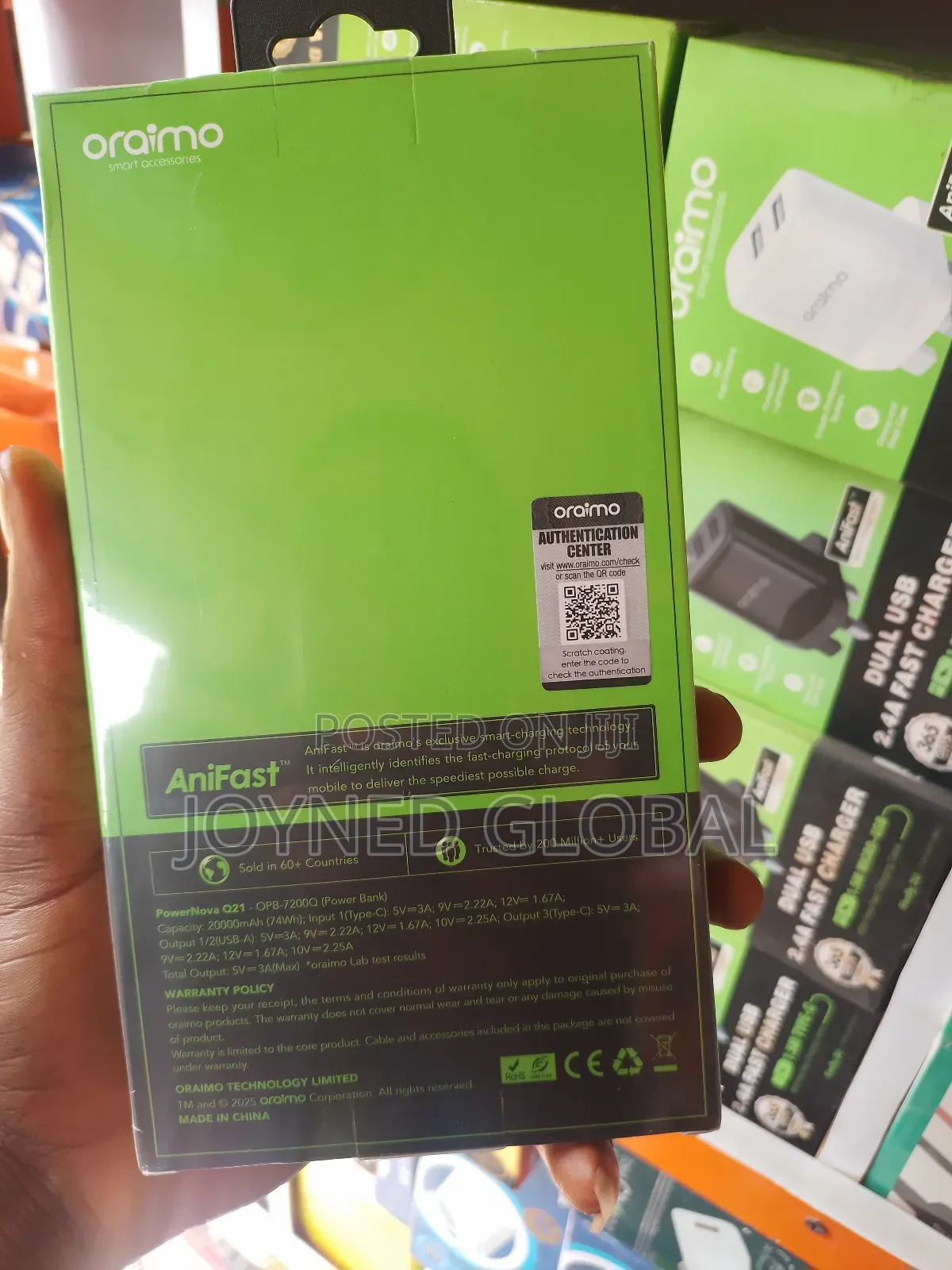 Oraimo 20000mah Powernova 22.5 Speed Chargewith Bat3 Display Powerbank