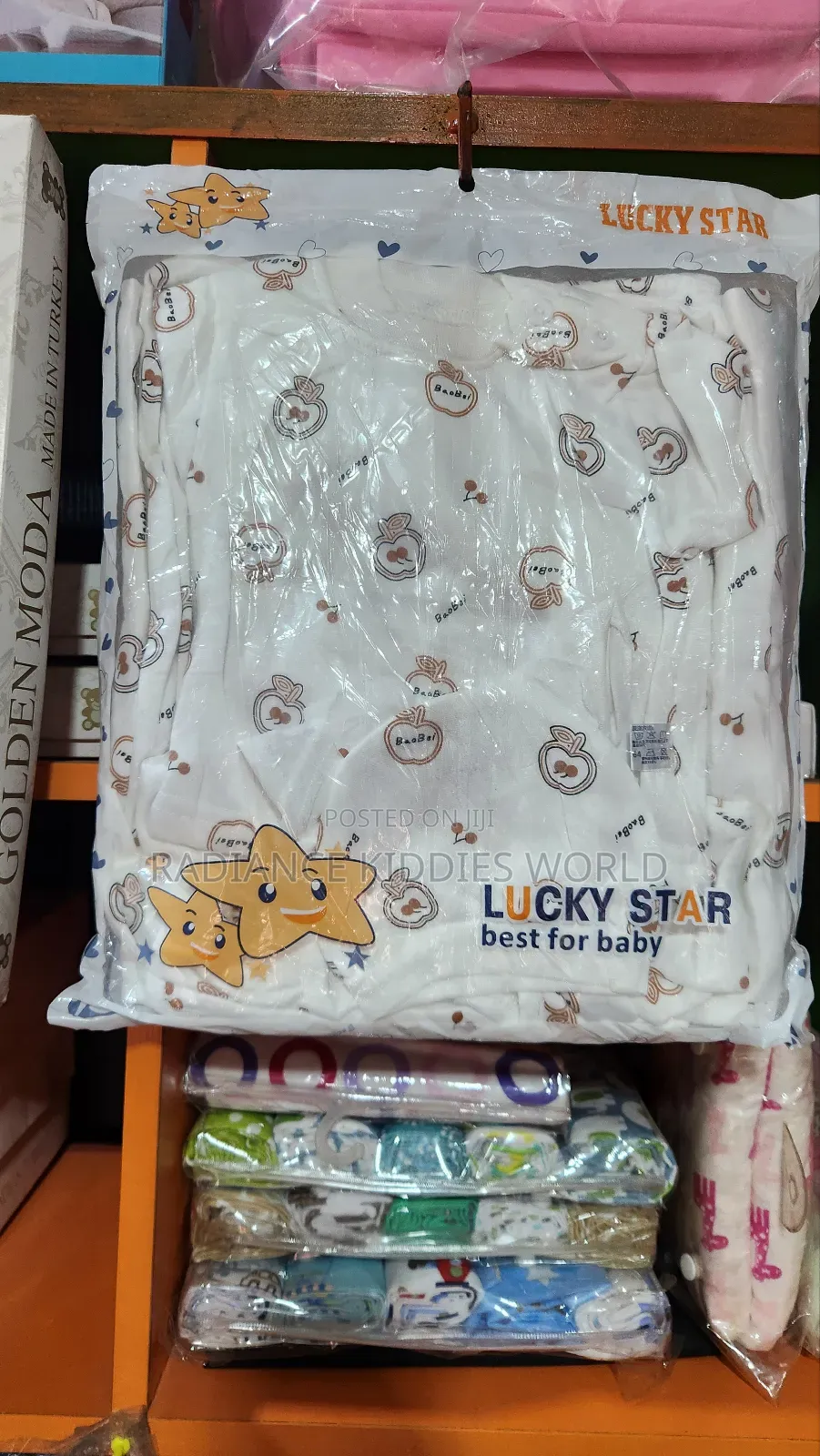 Lucky Star Baby Cloth Set With Receiving Shawl/Blanket