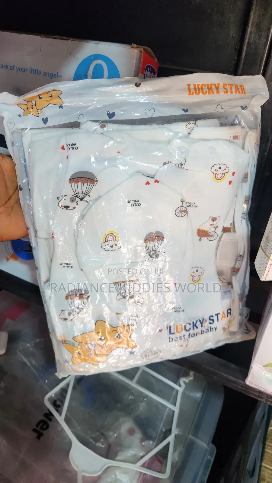 Lucky Star Baby Cloth Set With Receiving Shawl/Blanket