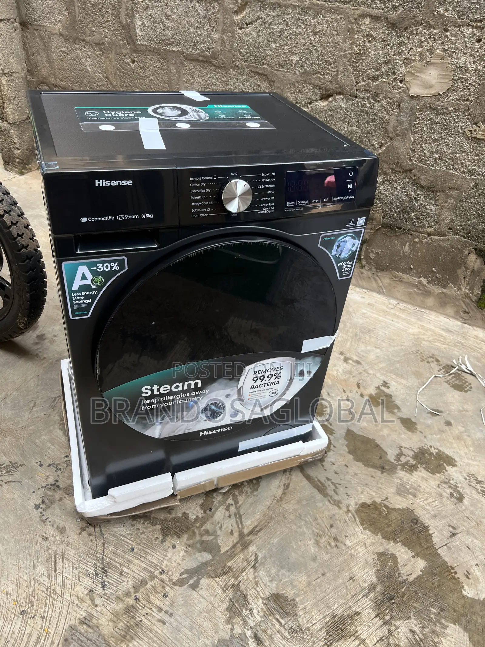 Hisense Automatic Wash And Dry Washing Machine 8kg 5kg Wd3s8043bt