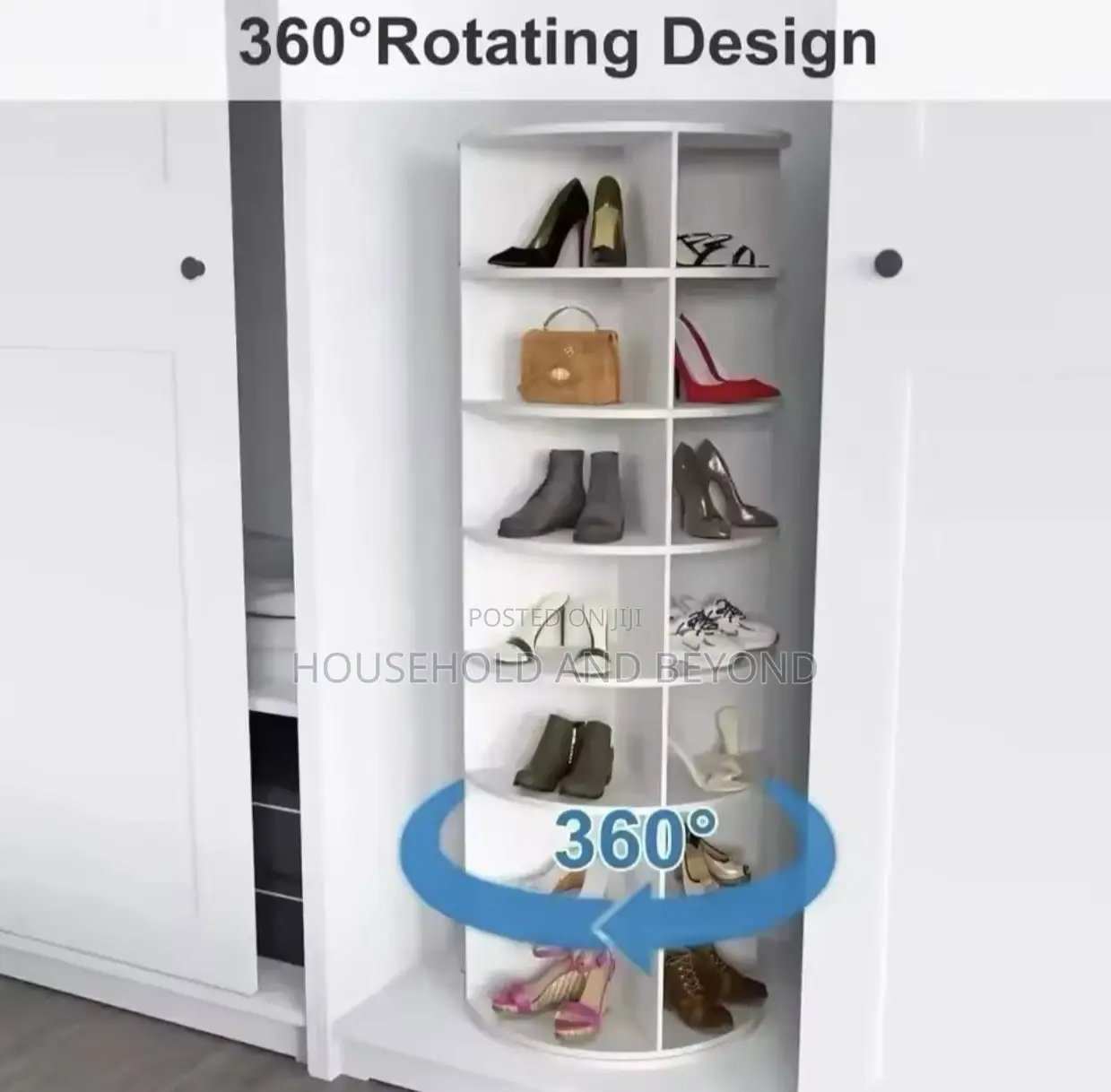 7 Layer Modern 360° Rotating Shoe Rack – Space-Saving Closet Organizer