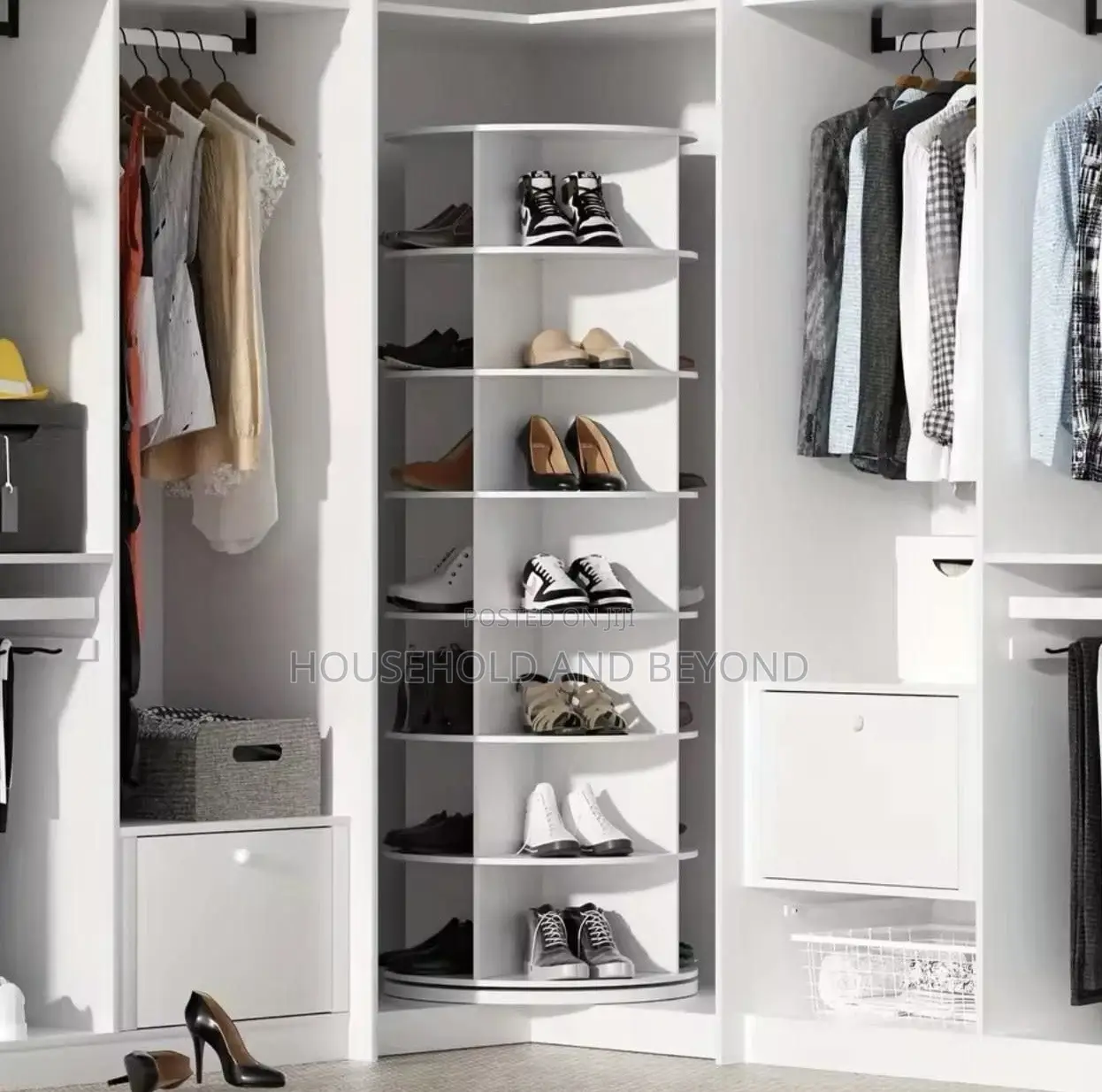 7 Layer Modern 360° Rotating Shoe Rack – Space-Saving Closet Organizer