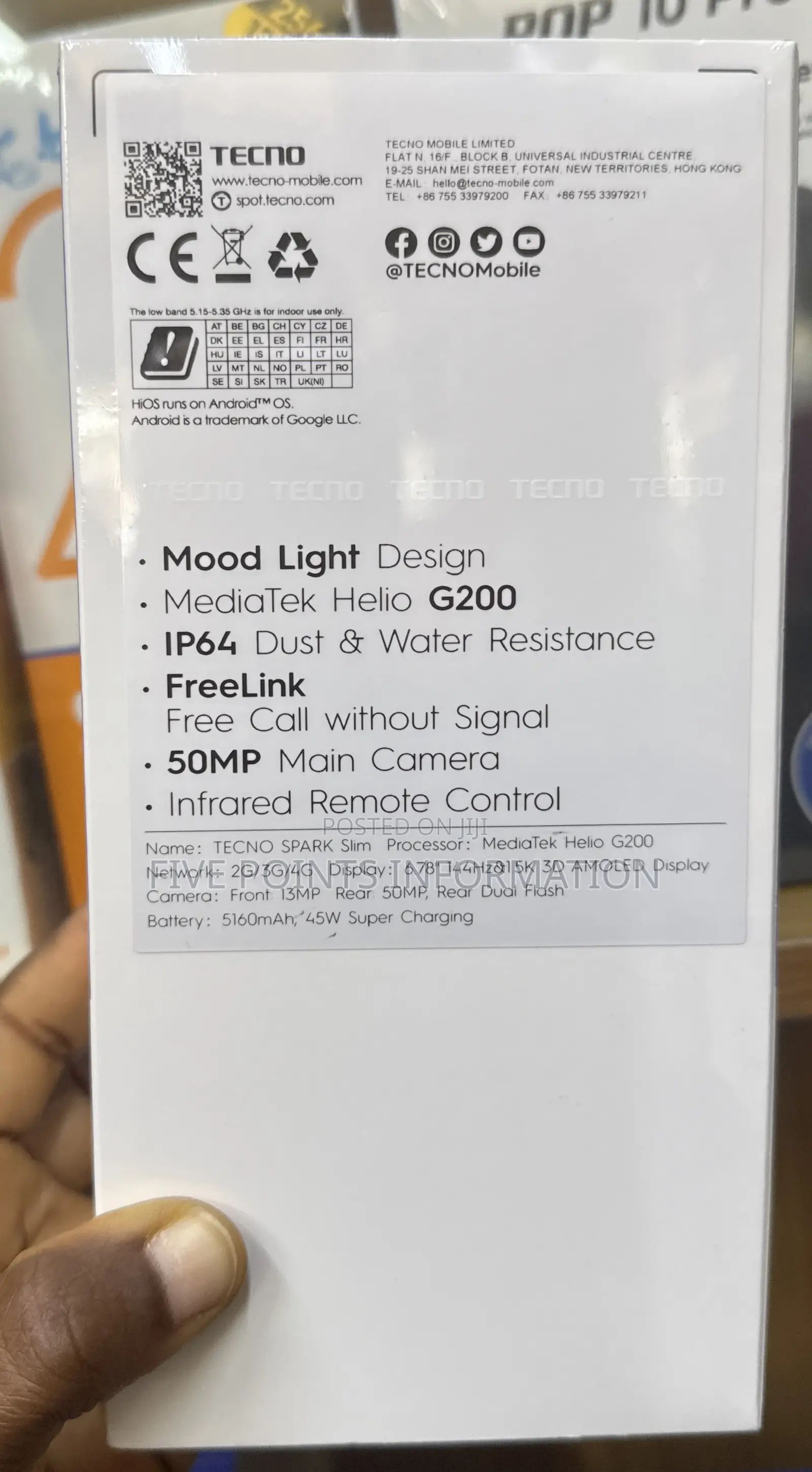 New Tecno Spark Slim 256 GB White