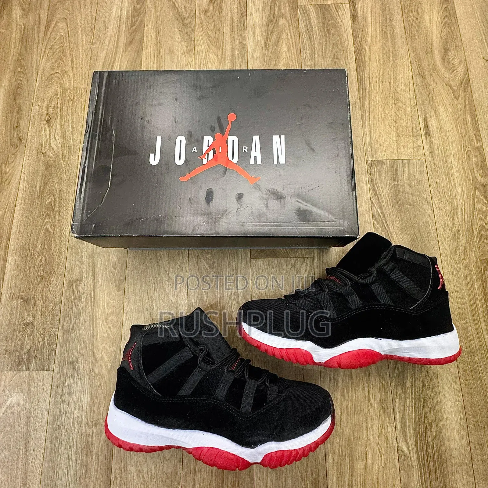 *Air Jordan 11 Retro “Bred Velvet ” Luxury Sneakers