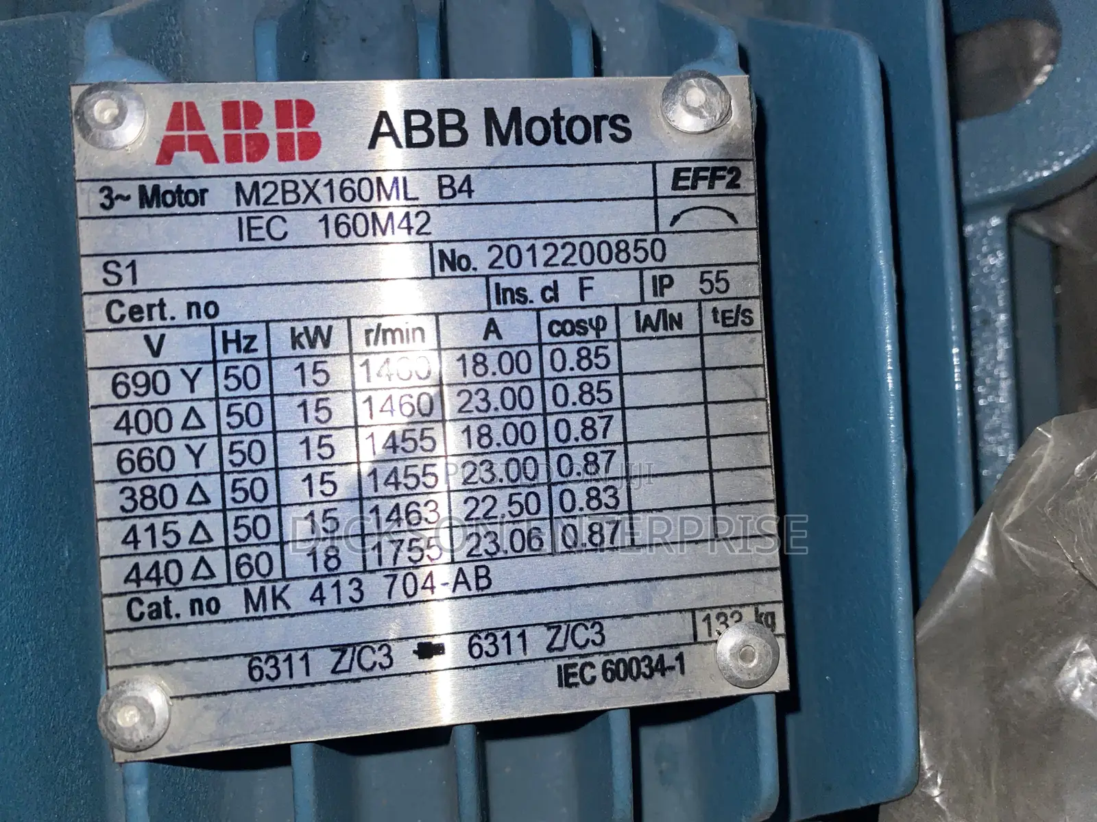 Electric Motor Abb 15kw (20hp) 1400rpm