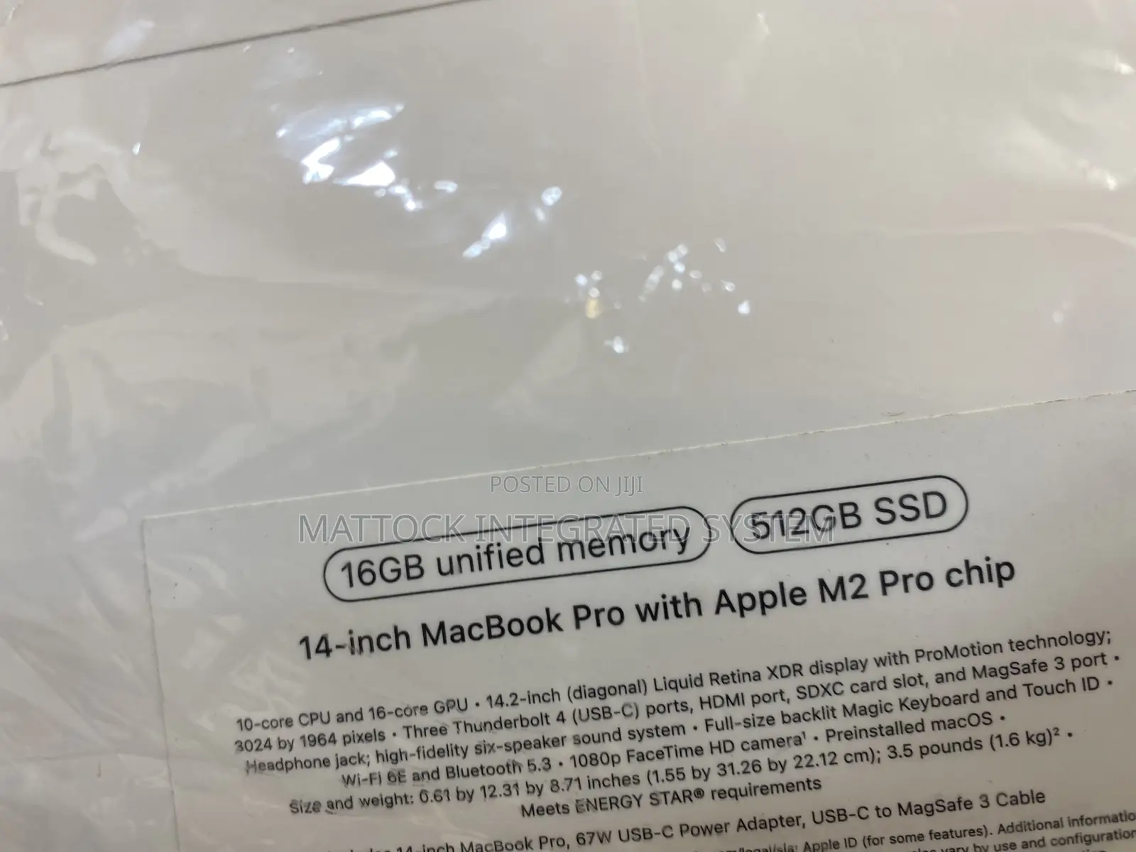 New Apple MacBook Pro 2023 M2 Pro 14-Inch 16GB Apple M2 SSD 512GB