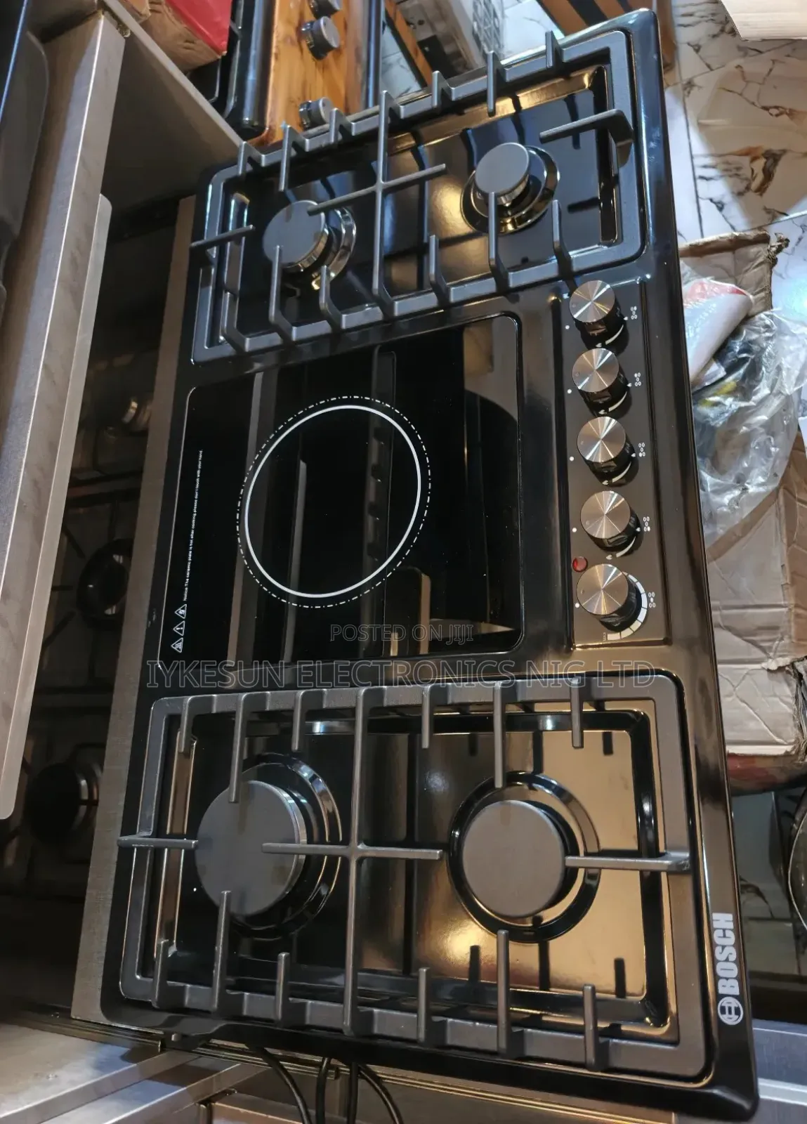 Original Bosch New Design Built-in 4+1 Black Stainless Steel Gas Ele