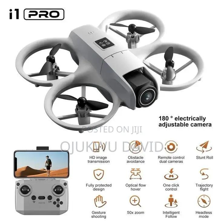 I1 Pro Mini Drone - Dual Camera, Wifi Fpv, 360° Flip, Gesture Control