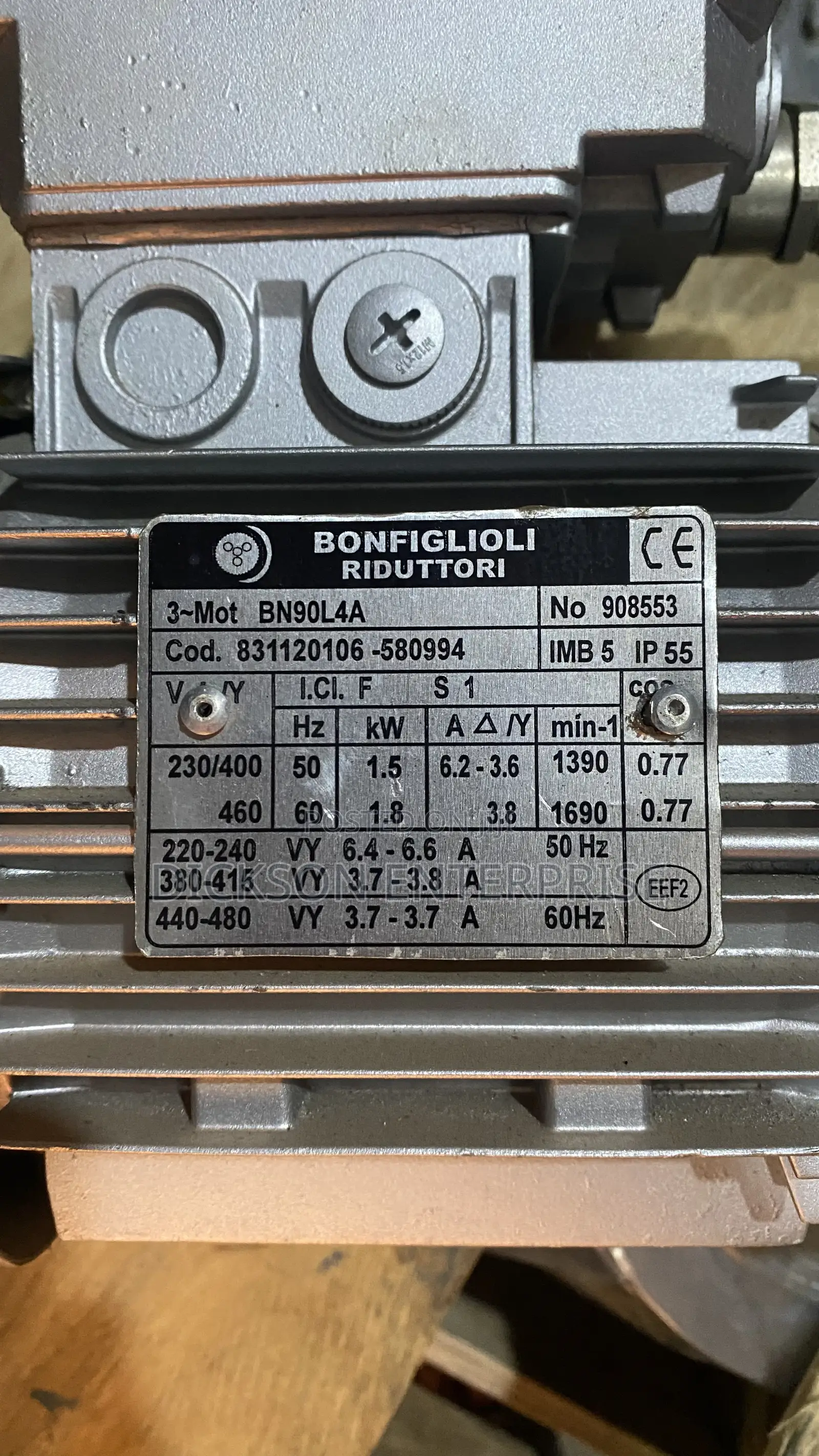 Gear Motor Bonfigloli 1.5kw (2hp) 1390rpm
