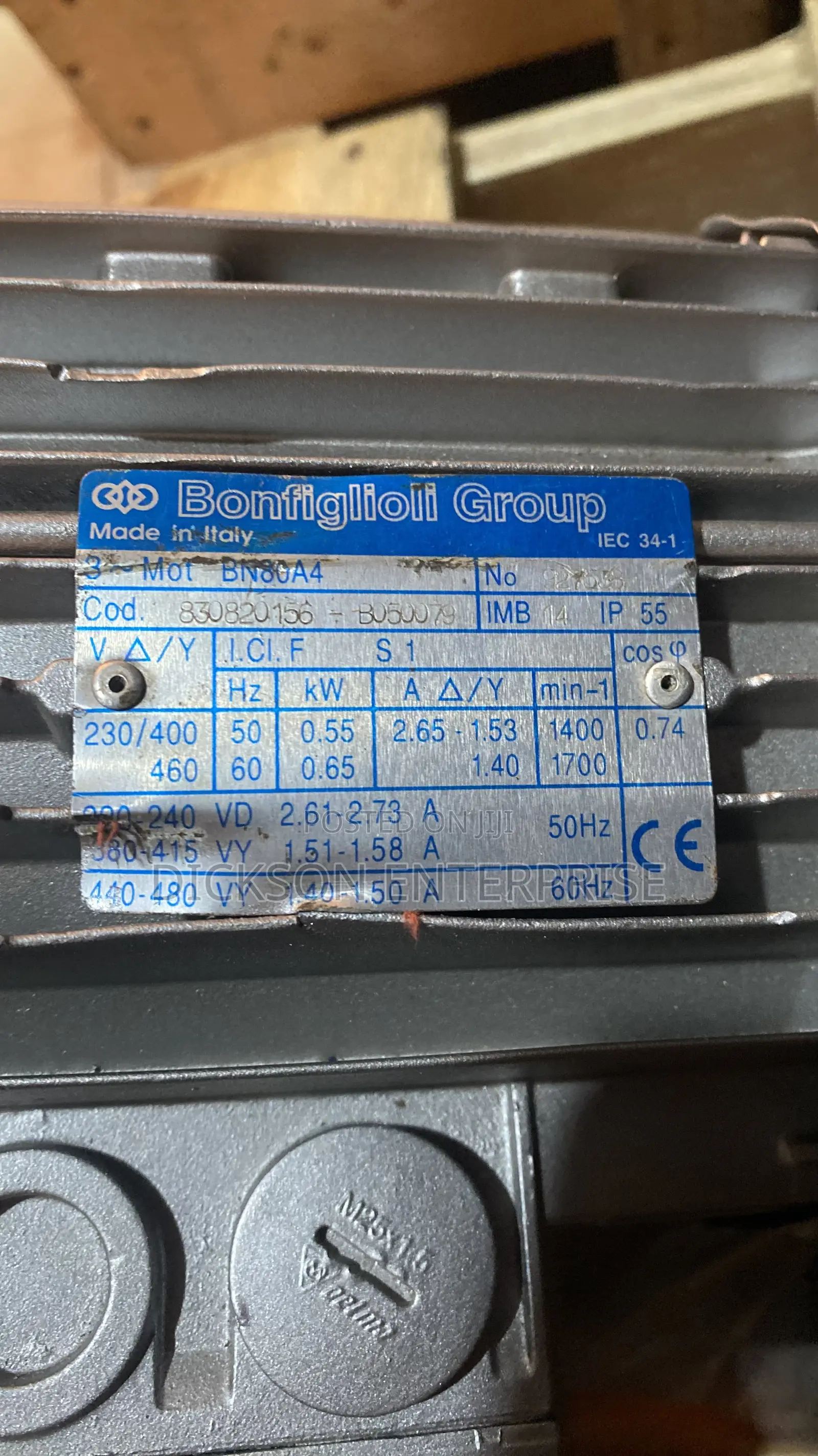 Gear Motor Bonfigloli 0.55kw 1400rpm