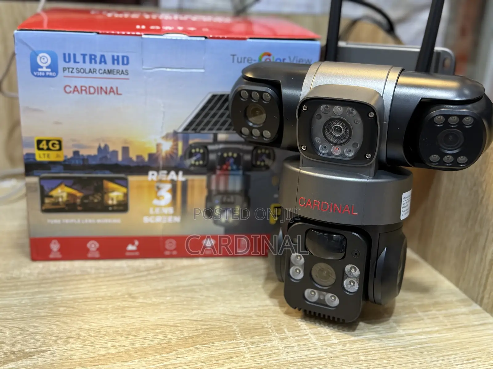 V380 3 Lens Solar CCTV Camera