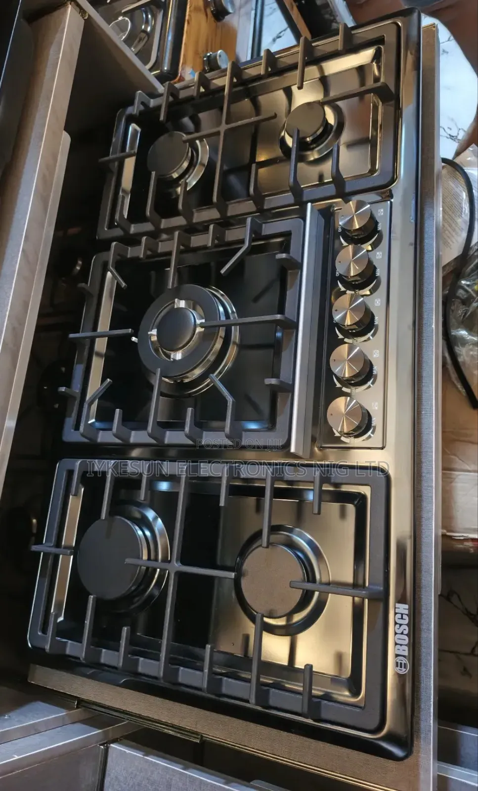 Original Bosch Built-in 5 Burners Gas Cooker Black Stainless Steel Etc