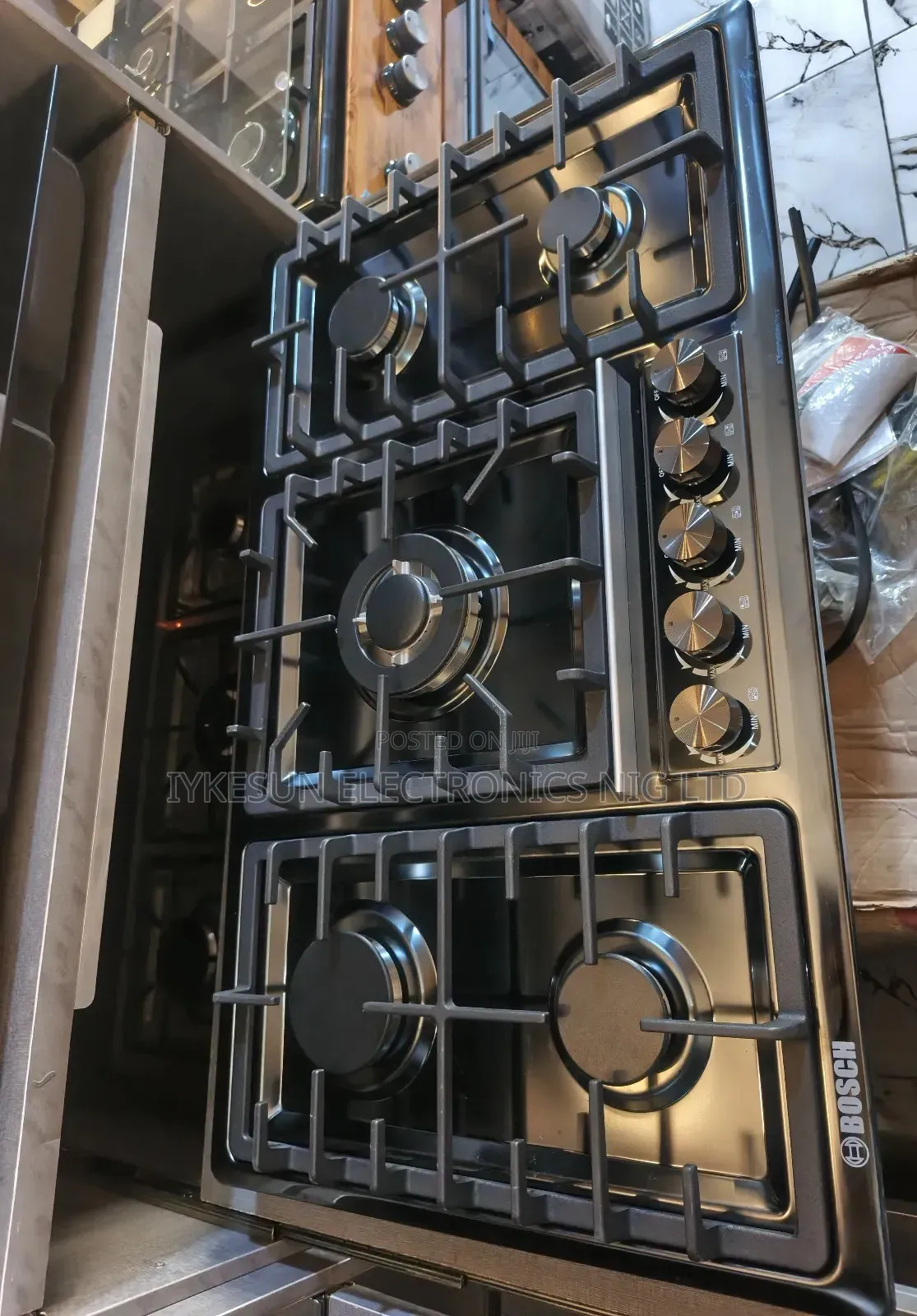 Original Bosch Built-in 5 Burners Gas Cooker Black Stainless Steel Etc