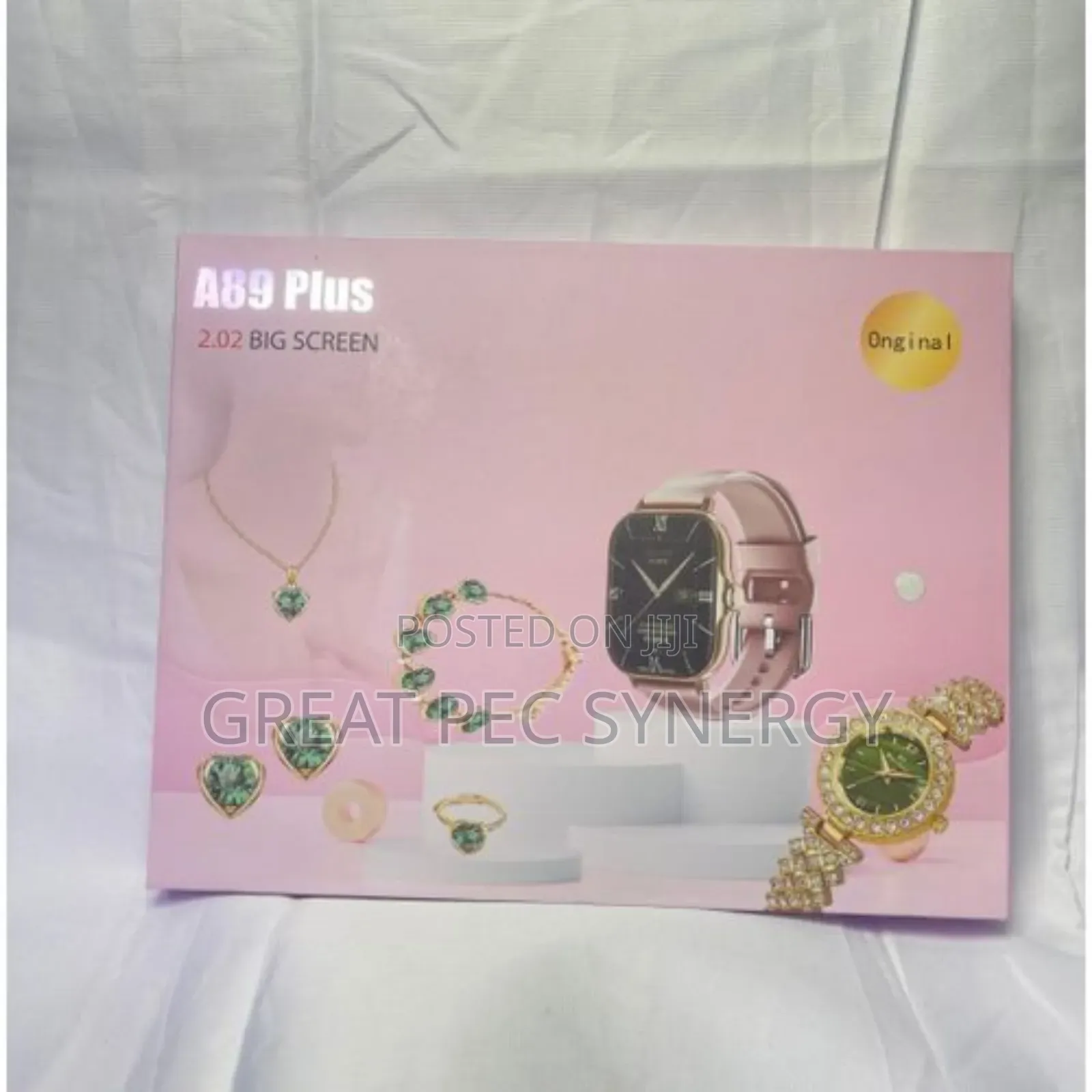 A89 Smart Watch With Analog Watch, Necklace, Ear Rings, Bracelet, Ring