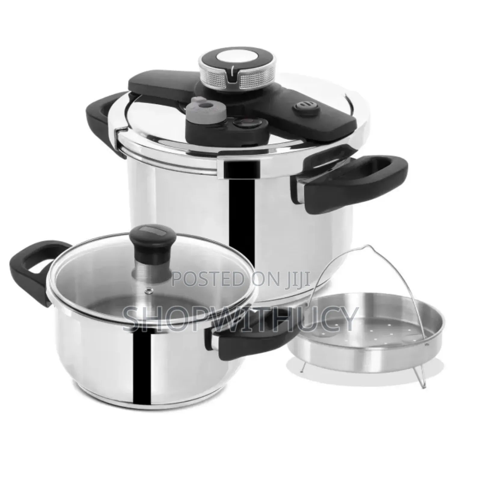 Unique Pro 3in1 Pressure Cooker Stainless Steel With Steamer, 7l + 5l