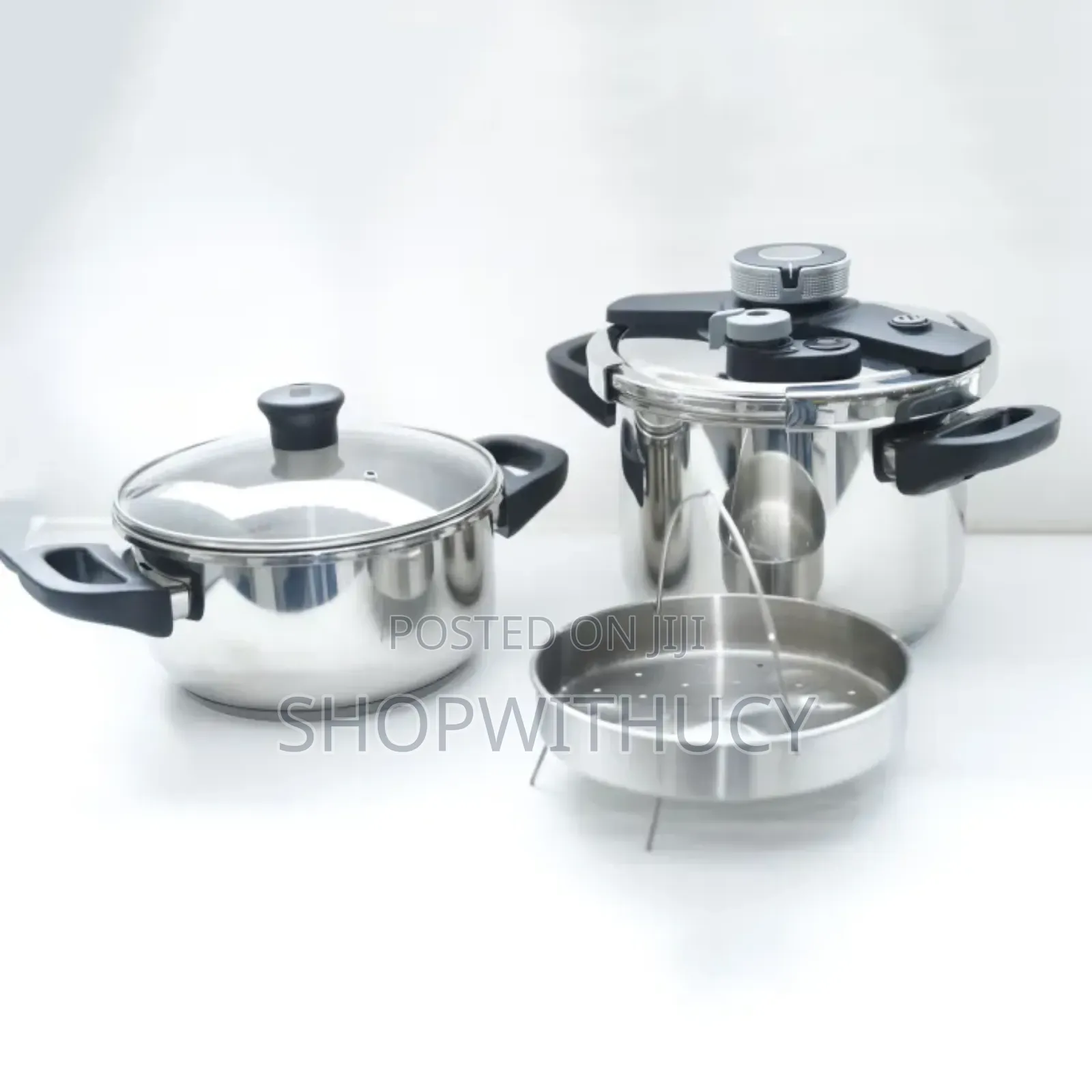 Unique Pro 3in1 Pressure Cooker Stainless Steel With Steamer, 7l + 5l