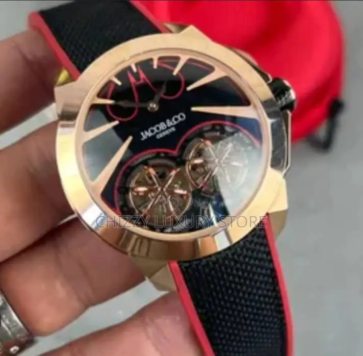 Jacob Co Quality Luxury Men Chronograph Rubber Strap Wristwatch