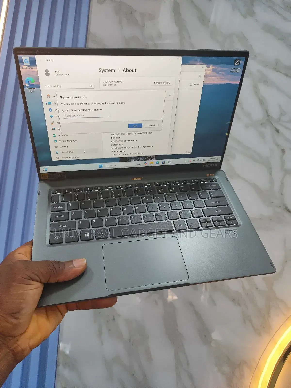 Laptop Acer 8GB Intel Core i7 SSD 512GB