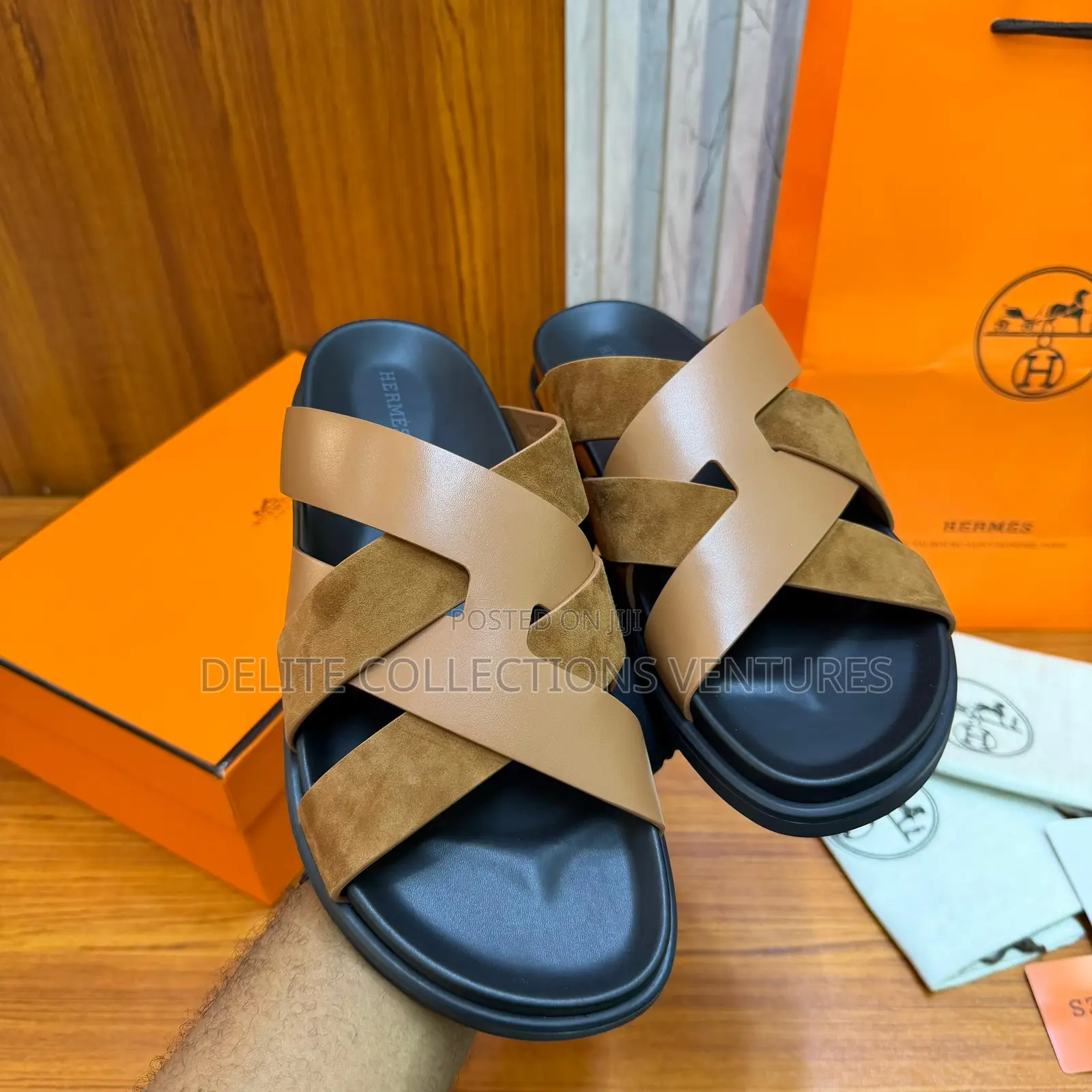 Luxury Update  Hermes Kazimir Sandal. Color: Noir