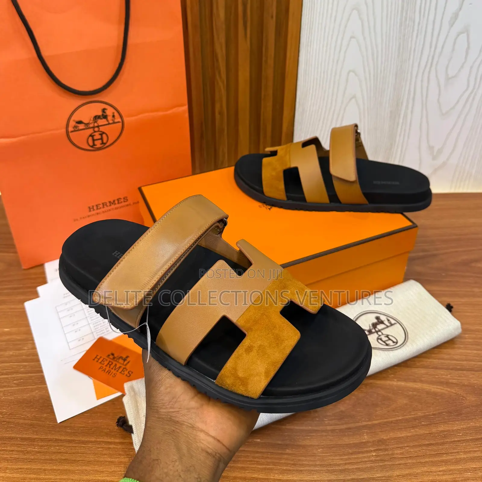 Luxury Update  Hermes Kazimir Sandal. Color: Noir