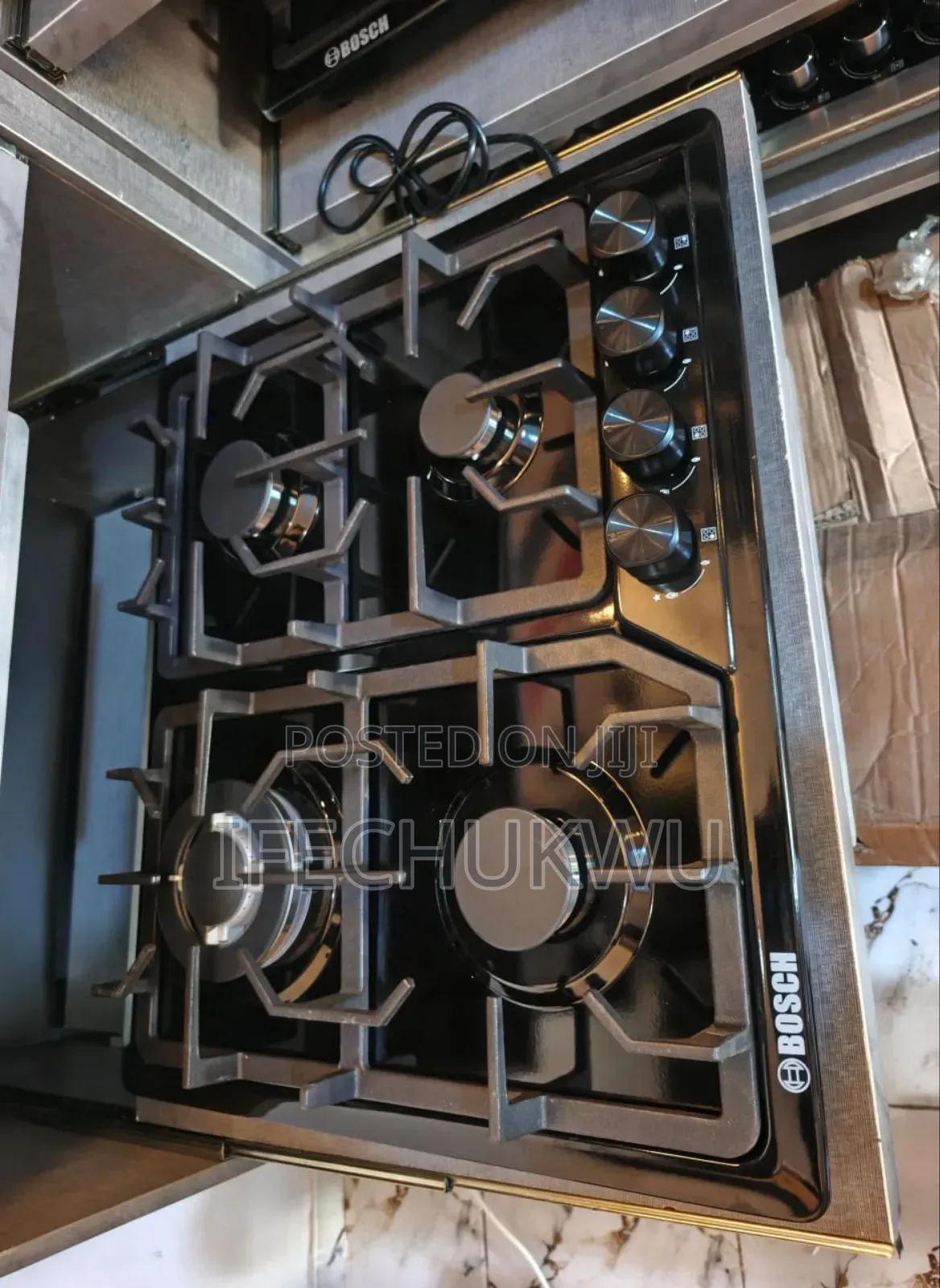 Original Bosch 4 Burners Inbuilt Automatic Gas Cooker Stainless Steel