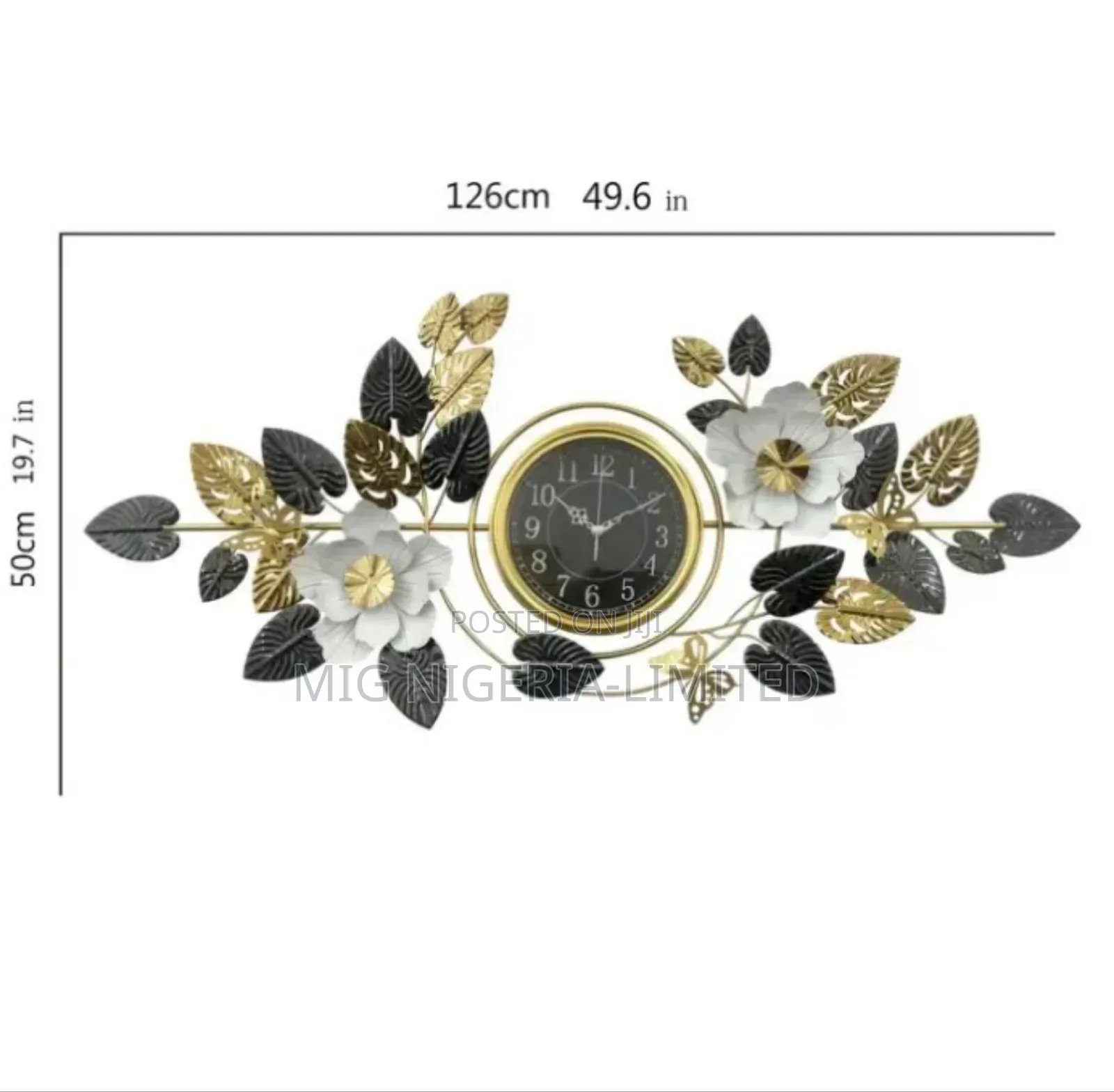 Decor Analog Wall Clock for Living Room Stylish Metal Wall Decor
